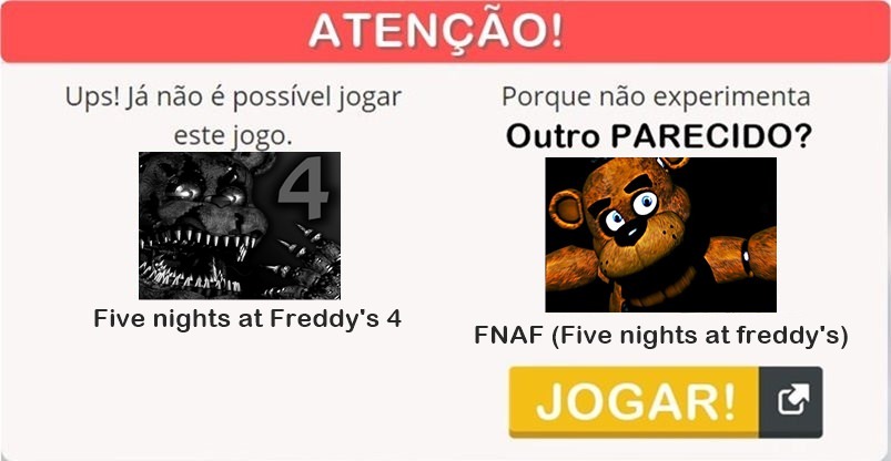 Jogue 4 jogos parecidos com Five Nights At Freddys - Jogos 360